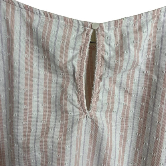 Time and Tru Pastel Striped Swiss Dot Blouse XXXL Babydoll Fit Keyhole Backside - Picture 5 of 6